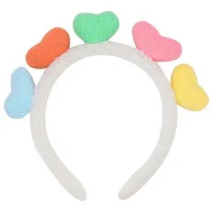 뽀글 하트 머리띠 뿜뿜 아이보리 생일 축하 파티 행사 이벤트 체육대회 운동회 장기자랑 소품