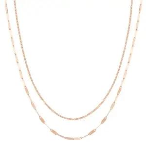 14K 비타민 민체인 두줄목걸이