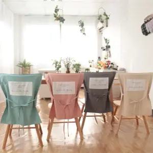 식탁의자 의자 등받이 커버 덮개 식탁 린넨 등커버 천갈이 셀프 리폼 주방 데코 패브릭 카페 책상 사무용 커피 가게 식당 원목