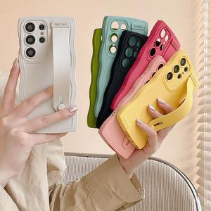 갤럭시 s25 s24 s23 s22 s21 s20 울트라 플러스 예쁜 파스텔 컬러 핸드 스트랩 초슬림 물결 실리콘 케이스