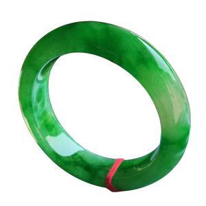 옥팔찌 염주팔찌 천연 미얀마 옥 풀 그린 팔찌 우아한 공주 엄마 여자 친구 인증서 보내기 54-62mm