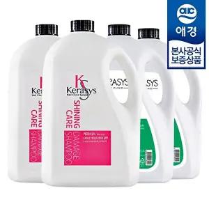 [애경][비밀] 케라시스 샤이닝 샴푸/린스 4L x4개 (+펌프증정)
