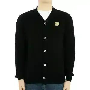 디몬트 24 S/S 꼼데가르송 남성 옐로우 하트 패치 가디건(블랙) P1 N050 BLACK