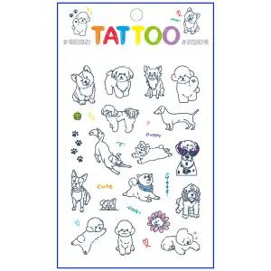 타투스티커 TS-012퍼피 물없이10초완성 문신 51종