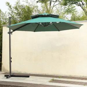 각도조절 루미 원형파라솔 풀세트 이중지붕 높이조절 간편설치 3M 폴딩 파라솔 옥상 정원 카페