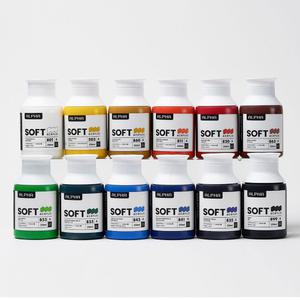 알파색채 아크릴물감 소프트바디 저점도 250ml 12색 A세트 - 기본세트