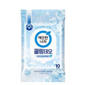 깨끗한나라 페퍼민트 쿨링 데오티슈 10매 / 쿨링 데오 물티슈 냉감티슈