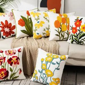 등쿠션 커버 북유럽 소파 자수 캔버스 인테리어 방석