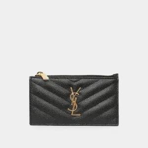 갤러리아 생로랑 25FW 모노그램 지퍼 여성 카드지갑 607915 BOW01 1000