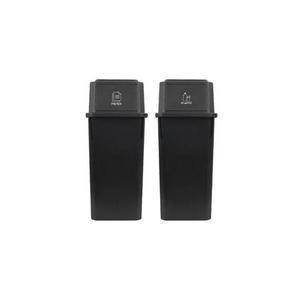 올유리빙 대용량 재활용 분리수거함 60L x 2p 블랙