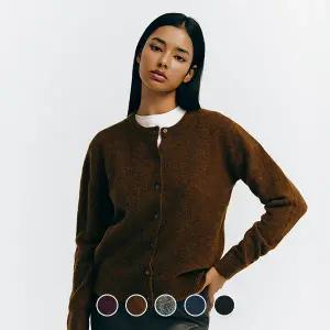 354914 여 12GG 울 크루넥 가디건