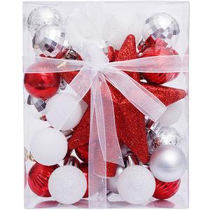 크리스마스 트리 장식볼 세트 30p 8종 레드실버