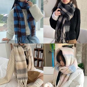 [수앤수][9종] 몽실 윈터 데일리 체크 스트라이프 머플러 (24GM006)