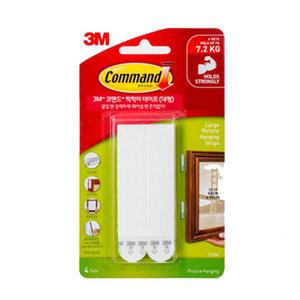 3M 코맨드 찍찍이 테이프 17206 화이트 대형 고리 걸이 인테리어 소품 액자 부착 벨크로 테이프
