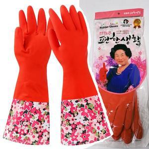 전원주 기모고무장갑 천연라텍스 주방장갑 고무장갑 위생장갑