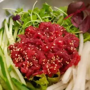 [내가고기] 마장동에서 당일 작업한 국내산 소고기 육회 300g + 양념소소( 초고추장맛 )