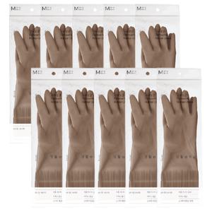 생활공작소 천연 라텍스 고무장갑 밴드형 베이지 10개