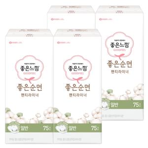 좋은느낌 좋은순면 라이너 일반 75매 x 4팩