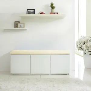 공간활용 수납(3칸) 1200 도어달린 벤치 의자 U293R (착불)