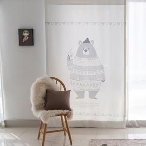 북유럽 암막커튼 140x230cm 1장 블링곰친구 주문제작커튼 자취커튼 아이방커튼 호텔식커튼