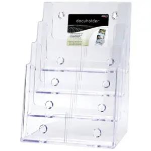 A4 꽂이 4단/아크릴/카달로그/카다로그/카탈로그/스탠드/A4용지/파일/거치대/리플렛/수납/전시/다용도