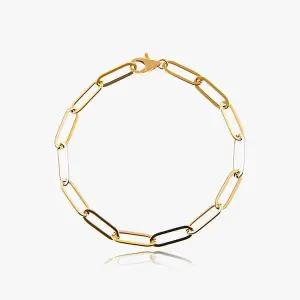 [엘렌쥬얼리]14K 18K 할로우 신 클립 체인 금 팔찌