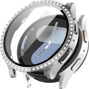 삼성 갤럭시 워치용 화면 보호 케이스, 강화 유리 블링 다이아몬드 커버, PC 범퍼, 7, 6, 5, 4, 40mm, 44mm
