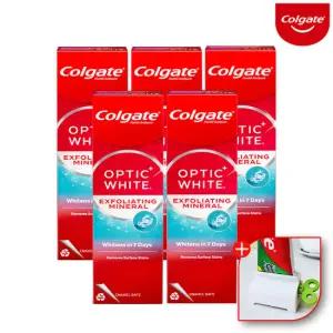 콜게이트 미백치약 옵틱화이트 엑스폴리에이팅 100gx5개+치약짜개