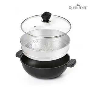 퀸센스 올비아 티타늄 논스틱코팅 IH 인덕션가능 2단 멀티웍 찜솥 36cm 찜기