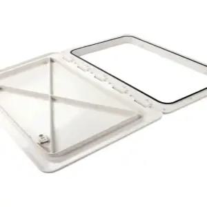 캠핑카 카라반 서비스도어 외부용 자물쇠 트레일러 창고문 잠금 외부도어 해치 흰색 자작 창문