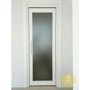 [바른도어]32번 싱글스윙중문 오픈형 화이트 샤틴투명강화유리