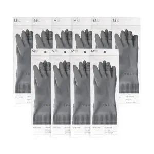 [생활공작소] 라텍스 고무장갑 밴드형 그레이 10쌍 / (사이즈 택1)