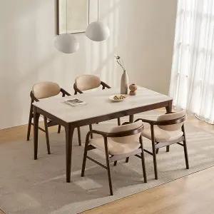 [삼익가구][NEW 기본배송비무료]오벤느 포세린 통세라믹 4인용 와이드 원목 1600 식탁세트(의자4)