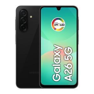 삼성 갤럭시 A26 5G 2025 AI | 256GB, 8GB, 듀얼 SIM 6.7인치 120Hz AMOLED, IP67 방수, 안드로이드 15 T-Mobile용 국제 모델 공장 잠금 해제, 글로벌 25W 충전기 번들(블랙)
