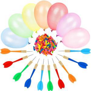 러브스타운 1000PCS 카니발 게임 다트 & 풍선 세트, 카니발 파티 용품용 6인치 서커스 장식 물풍선 10PCS 다트 포함