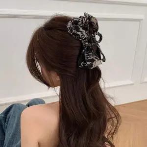 [콩심팥심]올림머리 집게핀 반묶음 리본 여성 포인트 꽃무늬 파티헤어