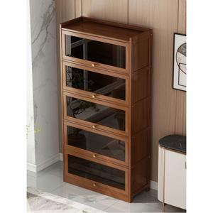 책장 우드 유리문 서랍장 캐비닛 흑단목 보드 데스크탑 간이책장 팬트리 가능 5도어 자유