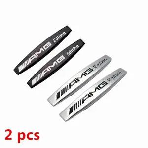 2pcs 3D 금속 자동차 후면 트렁크 범퍼 엠 블 럼 사이드 펜더 로고 스티커 메르세데스 벤츠 호환 AMG W204
