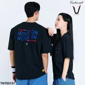 테크니스트 티셔츠 배드민턴 반팔 상의 코튼라이크 오버핏 블랙 TNT65131 남녀공용