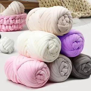 자이언트얀 뜨개실 500g 1kg 손뜨개 방석 가방 러그 DIY 굵은 뜨개질실