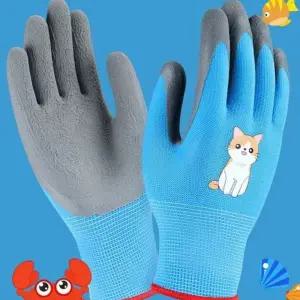 어린이 방수 장갑 미끄럼 안전 보호 아동 방수 장갑 유아 원예 라텍스 고무 천연