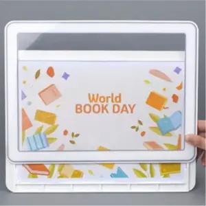 안내데스크 가로형 간편교체 A4 탁상 게시판 카운터