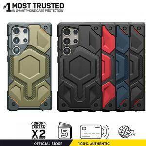 삼성 갤럭시 S25 울트라 S23 S24 플러스 KEVLAR Macsafe 군용 견고한 갑옷 Magsafe 커버 용 Monarch 자기 충격 방지 케이스