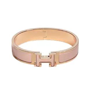 에르메스 Clic H glitter 브레이슬릿 여성 팔찌 로즈골드 H700015FOG3PM