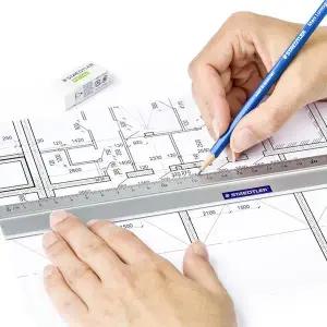 스테들러 마스 사무용 알루미늄 자 563 40cm 40센치자 제도자 철자 미끄럼방지자 커팅자 쇠자