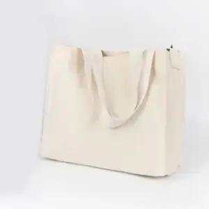 여성 학생 쇼퍼백 예쁜 에코 캔버스 손가방 아이보리 (W3E23BD)