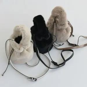 여성 퍼 복조리 미니백 토트 크로스백 털 가방 버킷백 -WBG0007- 겨울