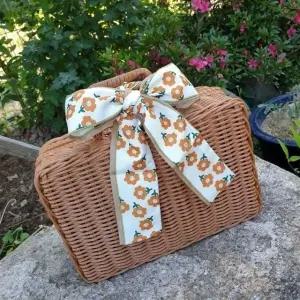 고품질 레트로 사각 라탄 피크닉 가방 어린이집 간식가방 기내용 (WF04246)