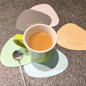 조약돌 가죽 코스터 컵받침대