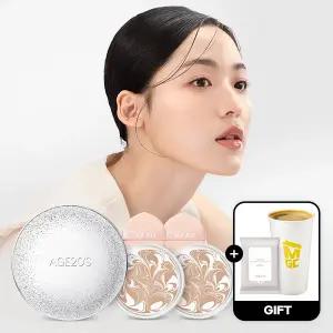 [쿠폰40%+7%묶음할인/+클랜징티슈]에이지투웨니스 뉴오리지널 스파클 에디션 화이트 케이스+리필 2